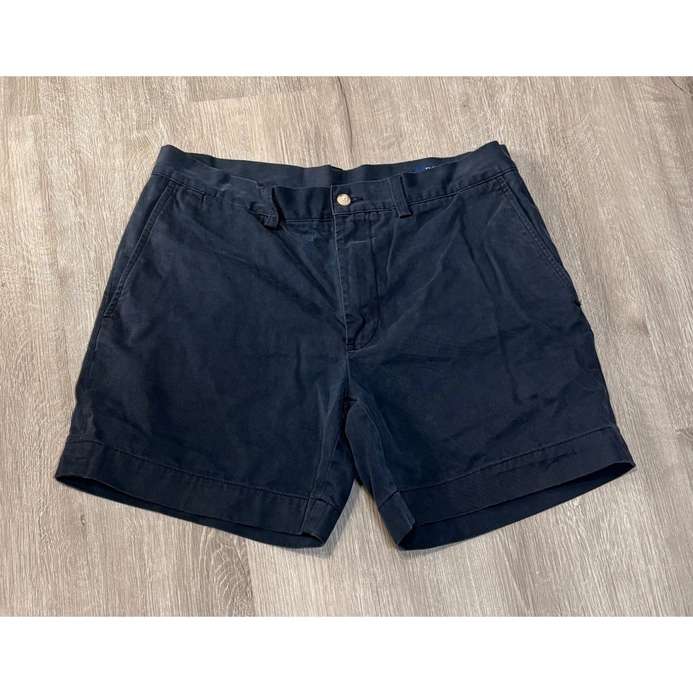 Polo Ralph Lauren Mens Classic Fit 6 Navy Blue Chino Shorts Size 32 Cotton Twill